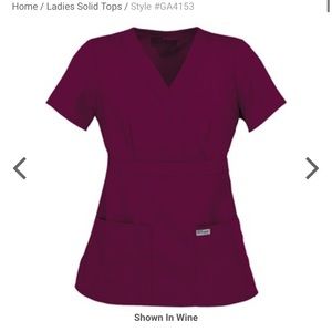 Grey’s Anatomy by Barco Mock Wrap Wine Scrub Top